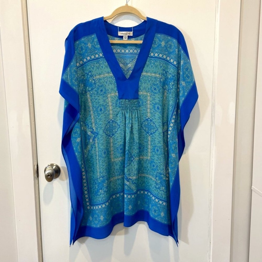 Coldwater Creek silk caftan blouse.